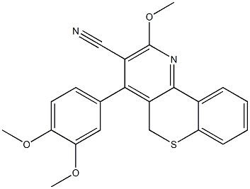 2-Methoxy-4-[3,4-dimethoxyphenyl]-5H-[1]benzothiopyrano[4,3-b]pyridine-3-carbonitrile Structure