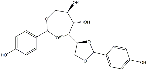 1-O,4-O:5-O,6-O-Bis(4-hydroxybenzylidene)-L-glucitol Structure