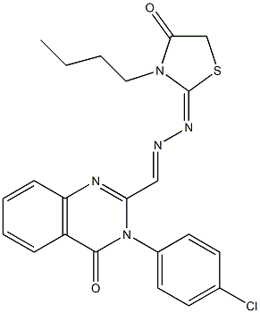 3-(4-Chlorophenyl)-2-[2-[(2,3,4,5-tetrahydro-3-butyl-4-oxothiazole)-2-ylidene]hydrazonomethyl]quinazoline-4(3H)-one Structure