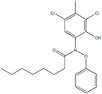 2-(2-Hexylphenoxyacetylamino)-4,6-dichloro-5-methylphenol 结构式