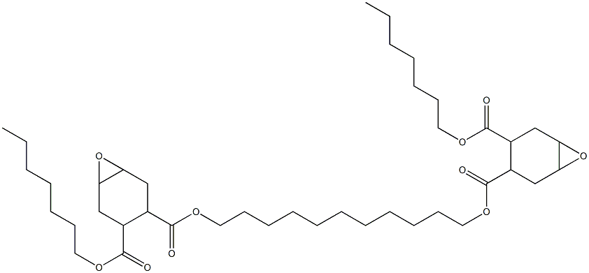 Bis[2-(heptyloxycarbonyl)-4,5-epoxy-1-cyclohexanecarboxylic acid]1,11-undecanediyl ester Structure