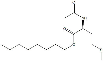 (S)-2-(アセチルアミノ)-4-(メチルチオ)酪酸オクチル 化学構造式
