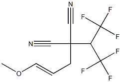 (E)-2-シアノ-2-[1-(トリフルオロメチル)-2,2,2-トリフルオロエチル]-5-メトキシ-4-ペンテンニトリル 化学構造式