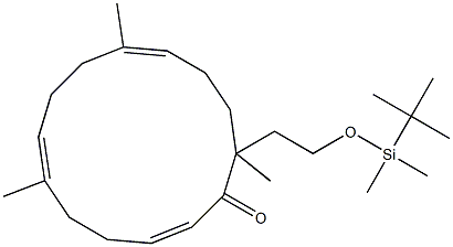 (2E,6E,10E)-14-[2-[(tert-Butyldimethylsilyl)oxy]ethyl]-6,10,14-trimethylcyclotetradeca-2,6,10-trien-1-one Structure