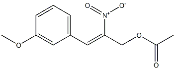 酢酸2-ニトロ-3-[3-メトキシフェニル]-2-プロペニル 化学構造式