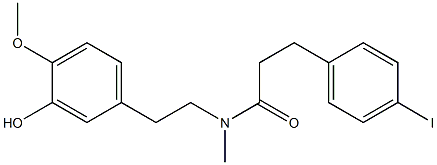 4-Iodo-N-methyl-N-[2-(3-hydroxy-4-methoxyphenyl)ethyl]benzenepropanamide Struktur