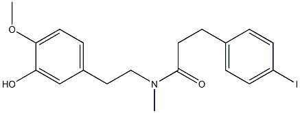 4-Iodo-N-methyl-N-[2-(3-hydroxy-4-methoxyphenyl)ethyl]benzenepropanamide 结构式