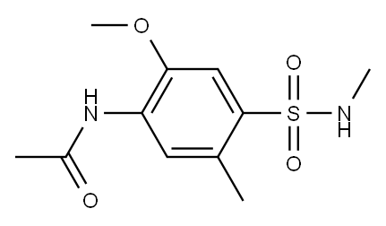 5'-メチル-4'-メチルスルファモイル-2'-メトキシアセトアニリド 化学構造式