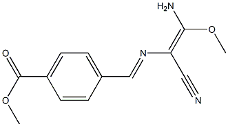 (E)-3-Amino-3-methoxy-2-[[4-(methoxycarbonyl)benzylidene]amino]propenenitrile Struktur