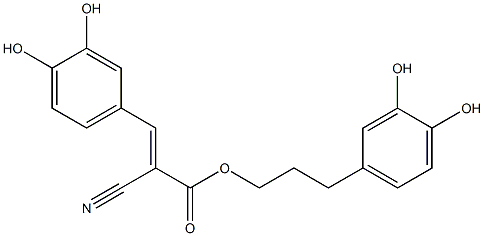(E)-2-Cyano-3-(3,4-dihydroxyphenyl)acrylic acid 3-(3,4-dihydroxyphenyl)propyl ester Structure