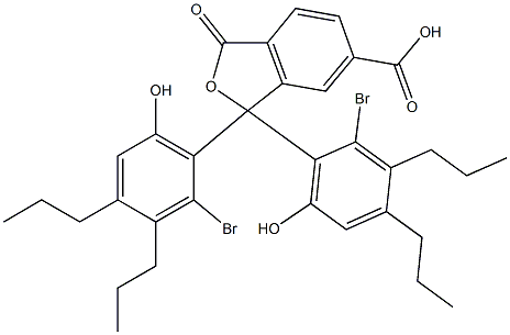 1,1-Bis(2-bromo-6-hydroxy-3,4-dipropylphenyl)-1,3-dihydro-3-oxoisobenzofuran-6-carboxylic acid Structure