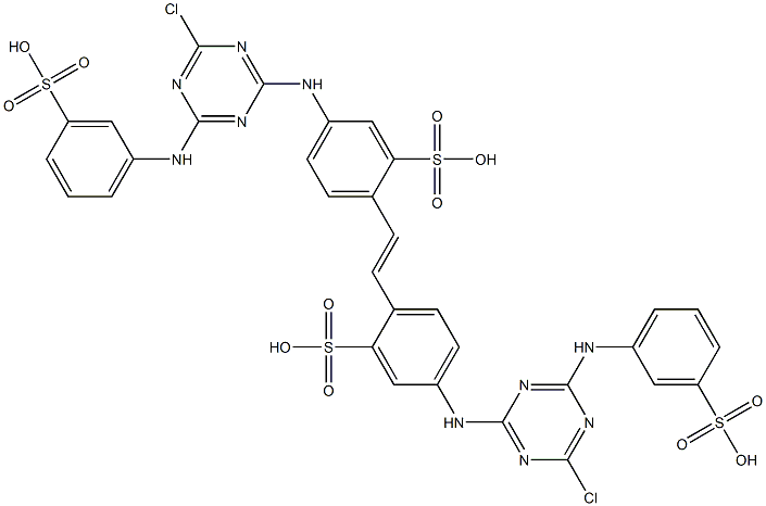 4,4'-Bis[4-chloro-6-(m-sulfoanilino)-1,3,5-triazin-2-ylamino]-2,2'-stilbenedisulfonic acid Structure