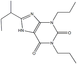 1,3-Dipropyl-8-(1-methylpropyl)xanthine Structure