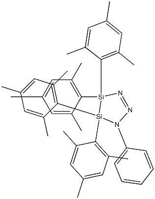 4,4,5,5-Tetramesityl-3-phenyl-1,2,3-triaza-4,5-disilacyclopentene Struktur