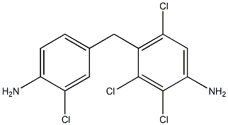 4-[(4-アミノ-3-クロロフェニル)メチル]-2,3,5-トリクロロアニリン 化学構造式