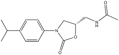 (5S)-5-Acetylaminomethyl-3-[4-isopropylphenyl]oxazolidine-2-one 结构式