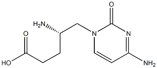 (4S)-4-アミノ-5-[(4-アミノ-1,2-ジヒドロ-2-オキソピリミジン)-1-イル]ペンタン酸 化学構造式