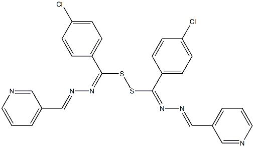(1E,3E,7E,9E)-4,7-Bis(4-chlorophenyl)-1,10-bis(3-pyridinyl)-5,6-dithia-2,3,8,9-tetraazadeca-1,3,7,9-tetrene Struktur