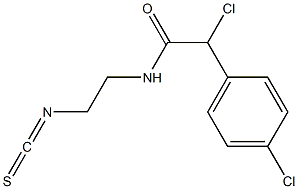 N-(2-イソチオシアナトエチル)-2-クロロ-2-(4-クロロフェニル)アセトアミド 化学構造式
