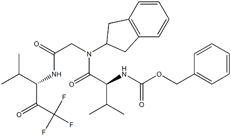 (2S)-2-[(Benzyloxy)carbonylamino]-N-[(2,3-dihydro-1H-inden)-2-yl]-N-[[[(S)-1-(trifluoroacetyl)-2-methylpropyl]carbamoyl]methyl]-3-methylbutanamide Structure