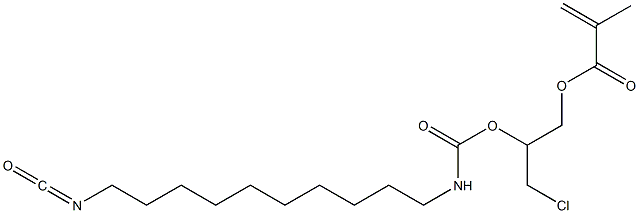 Methacrylic acid 3-chloro-2-[10-isocyanatodecylcarbamoyloxy]propyl ester Struktur