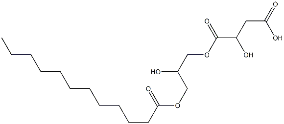 L-Malic acid hydrogen 1-(2-hydroxy-3-dodecanoyloxypropyl) ester Struktur