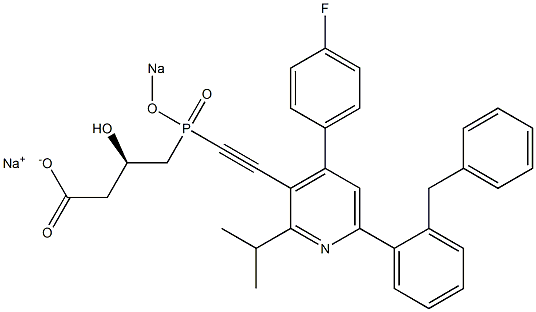 (3R)-4-[[[4-(4-Fluorophenyl)-2-isopropyl-6-(2-benzylphenyl)-3-pyridinyl]ethynyl]sodiooxyphosphinyl]-3-hydroxybutyric acid sodium salt