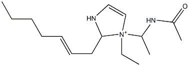 1-[1-(Acetylamino)ethyl]-1-ethyl-2-(2-heptenyl)-4-imidazoline-1-ium 结构式