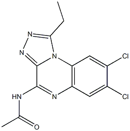 4-Acetylamino-7,8-dichloro-1-ethyl[1,2,4]triazolo[4,3-a]quinoxaline Struktur
