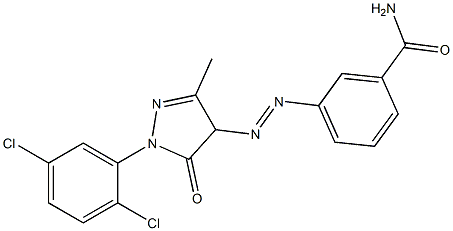 4-(3-Carbamoylphenylazo)-1-(2,5-dichlorophenyl)-3-methyl-5(4H)-pyrazolone Struktur