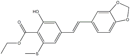 4-[(E)-2-(3,4-Methylenedioxyphenyl)ethenyl]-2-hydroxy-6-(methylthio)benzoic acid ethyl ester