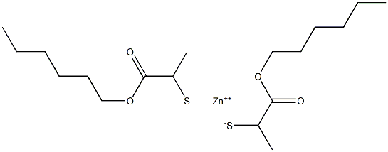 Zinc bis[1-(hexyloxycarbonyl)ethanethiolate] Structure