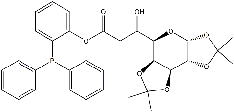 2-(1,2:3,4-Di-O-isopropyliden-alpha-D-galacto pyranos-6-yl)-acetic acid 2-diphenyl- phosphanyl-phenyl ester Struktur