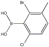 2-Bromo-3-methyl-6-chlorophenylboronic acid 化学構造式