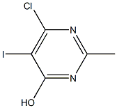 6-Chloro-5-iodo-2-methyl-4-pyrimidinol 化学構造式