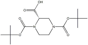 S -1,4-二BOC-2-哌嗪羧酸, , 结构式