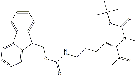 FMOC-N-甲基-N-叔丁氧羰基-赖氨酸,,结构式