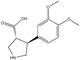 (3R,4S)-4-(3,4-二甲氧基苯基)吡咯烷-3-羧酸, , 结构式