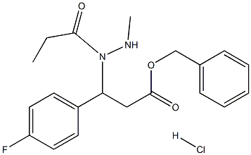 3-(4-Fluorophenyl)-2R-[(2R-N-methylamino)-propionylamino]propanoic acid benzyl ester hydrochloride Struktur