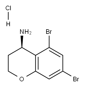 (R)-5,7-dibromochroman-4-amine hydrochloride 化学構造式