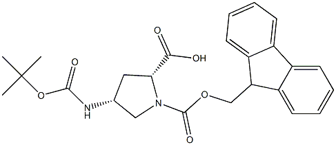 (2R,4R)-Boc-4-amino-1-Fmoc-pyrrolidine-2-carboxylic acid Structure