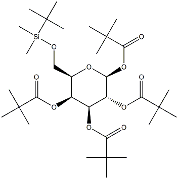 6-O-tert-Butyldimethylsilyl-1,2,3,4-tetra-O-pivaloyl-b-D-galactopyranose Struktur