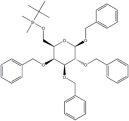 1,2,3,4-Tetra-O-benzyl-6-O-tert-butyldimethylsilyl-b-D-galactopyranose Structure