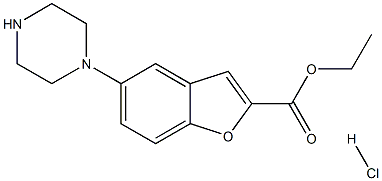 5-哌嗪基苯并呋喃-2-羧酸乙酯盐酸盐,,结构式