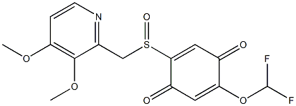 5-二氟甲氧基-2-[(3,4-二甲氧基-2-吡啶基)甲基]亚硫酰基-1H-苯骈咪, , 结构式