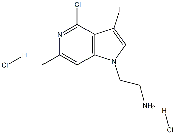 2-(4-氯-3-碘-6-甲基-1H-吡咯并[3,2-C]吡啶-1-基)乙-1-胺二盐酸盐, , 结构式