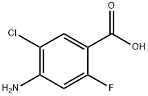4-氨基-5-氯-2-氟苯甲酸, 1001346-86-6, 结构式