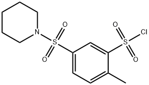 2-methyl-5-(piperidine-1-sulfonyl)benzene-1-sulfonyl chloride Structure