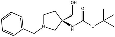 tert-butyl (R)-(1-benzyl-3-(hydroxymethyl)pyrrolidin-3-yl)carbamate Structure