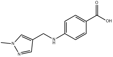 4-{[(1-methyl-1H-pyrazol-4-yl)methyl]amino}benzoic acid 结构式